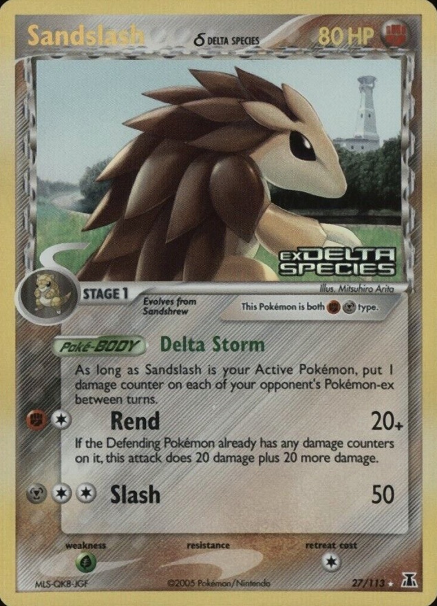 2005 Pokemon EX Delta Species Sandslash-Reverse Foil #27 TCG Card