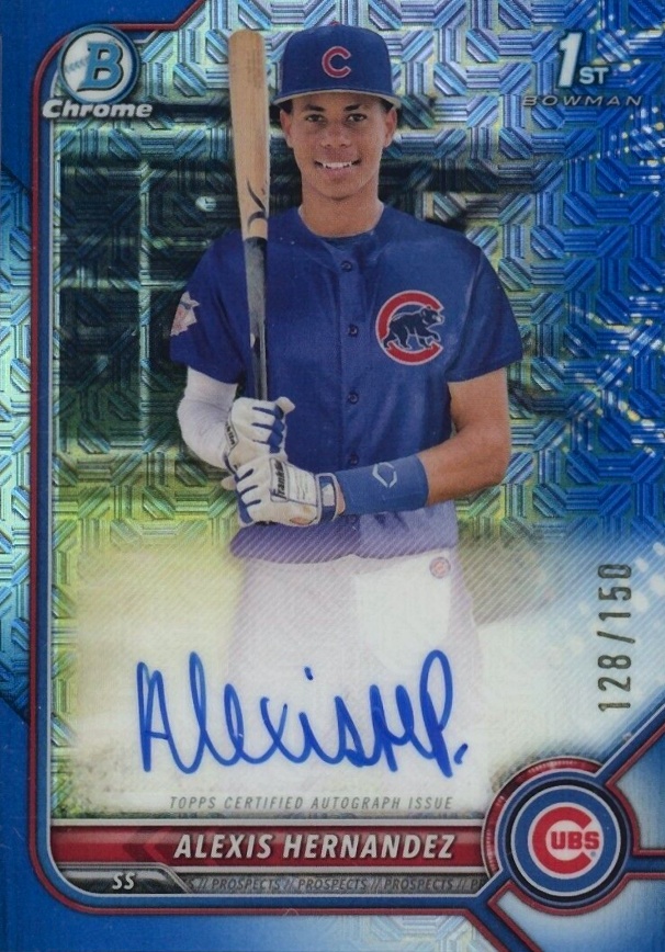 2022 Bowman Chrome Prospect Autographs Alexis Hernandez #CPAAH Baseball Card
