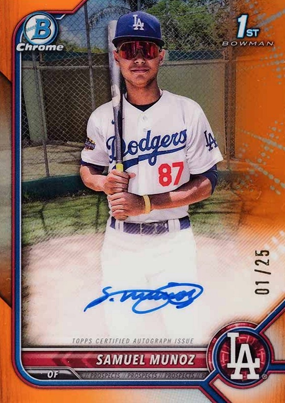 2022 Bowman Chrome Prospect Autographs Samuel Munoz #CPASM Baseball Card