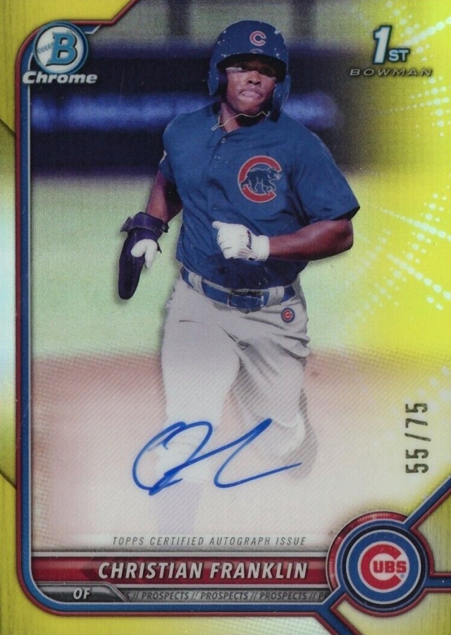 2022 Bowman Chrome Prospect Autographs Christian Franklin #CPACF Baseball Card