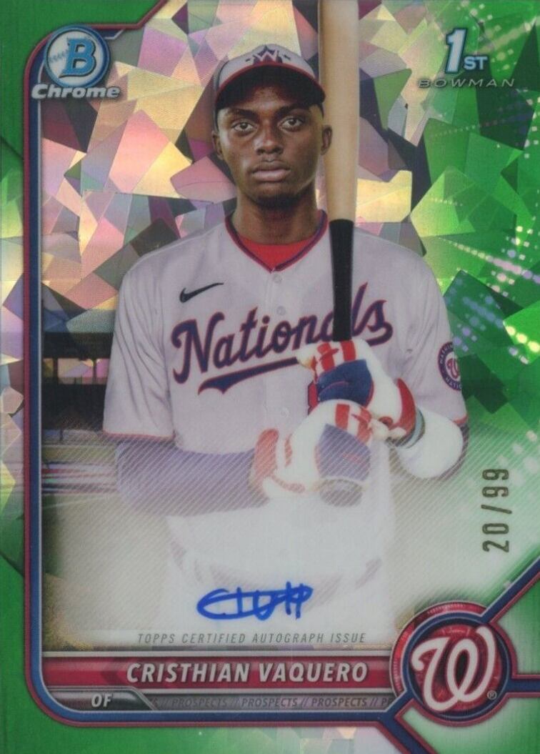 2022 Bowman Chrome Prospect Autographs Cristhian Vaquero #CPACV Baseball Card