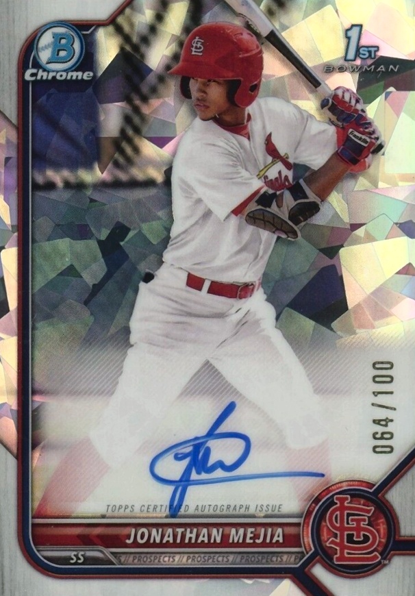 2022 Bowman Chrome Prospect Autographs Jonathan Mejia #CPAJM Baseball Card