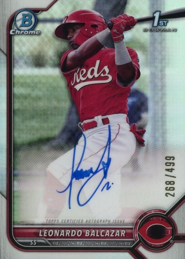 2022 Bowman Chrome Prospect Autographs Leonardo Balcazar #CPALB Baseball Card