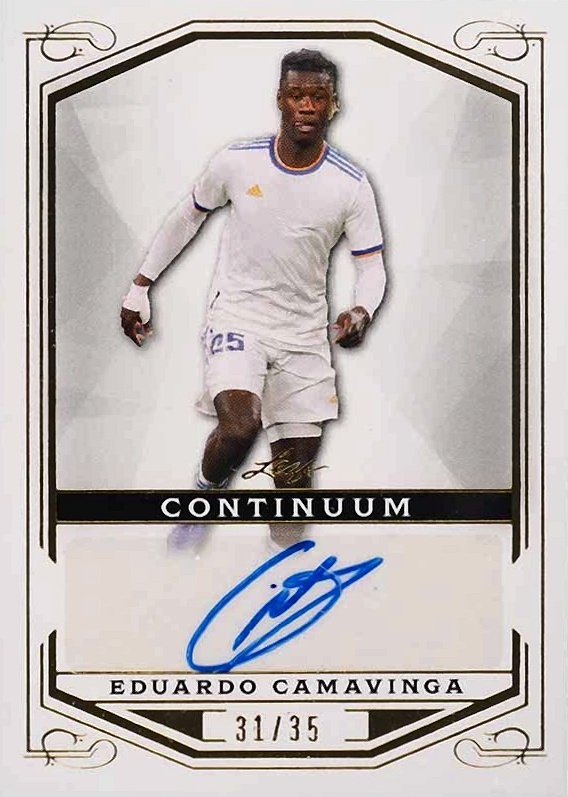 2022 Leaf Continuum Autographs Eduardo Camavinga #17 Soccer Card