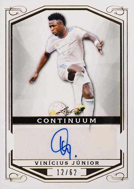 2022 Leaf Continuum Autographs Vinicius Junior #20 Soccer Card