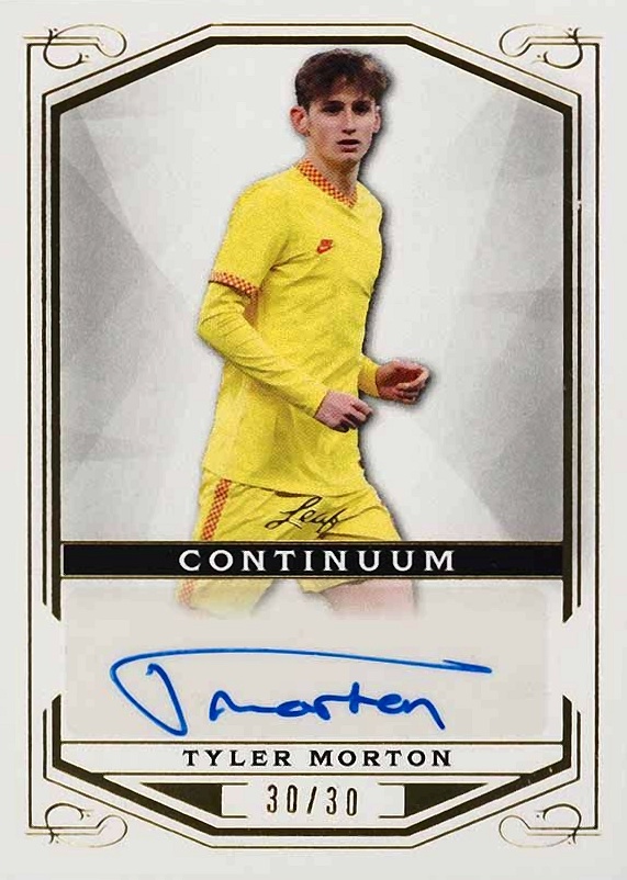 2022 Leaf Continuum Autographs Tyler Morton #60 Soccer Card