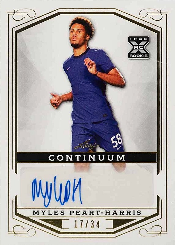 2022 Leaf Continuum Autographs Myles Peart-Harris #69 Soccer Card