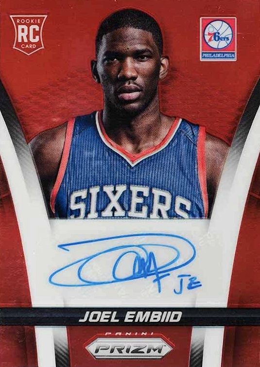 2014 Panini Prizm Rookie Autographs Joel Embiid #3 Basketball Card