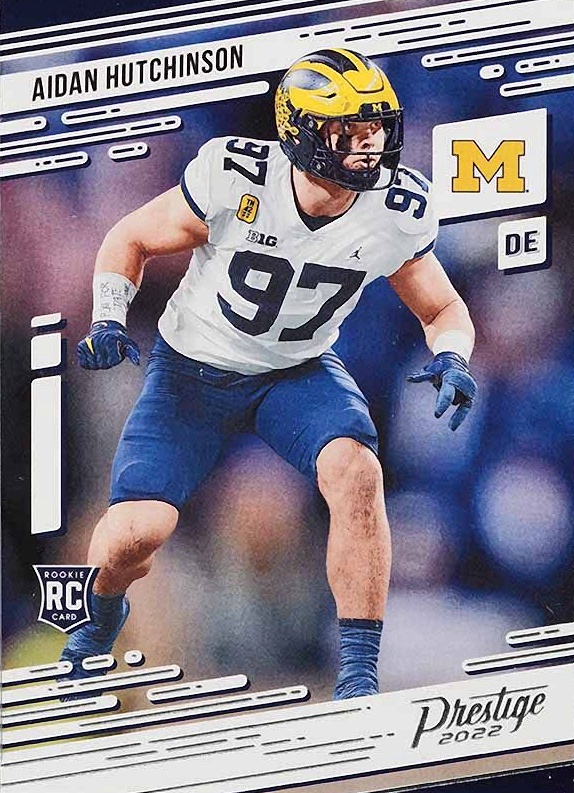 2022 Panini Chronicles Draft Picks Prestige Aidan Hutchinson #1 Football Card