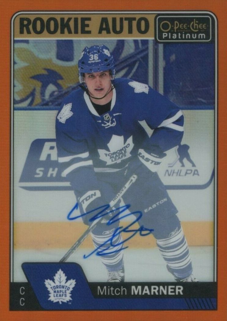 2016 O-Pee-Chee Platinum Rookie Autographs Mitch Marner #RMM Hockey Card