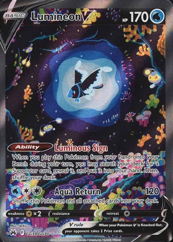 2023 Pokemon Sword & Shield Crown Zenith Full Art/Lumineon V #GG39 TCG Card