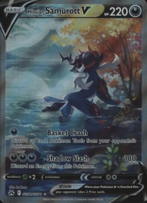 2023 Pokemon Sword & Shield Crown Zenith Full Art/Hisuian Samurott V #GG51 TCG Card