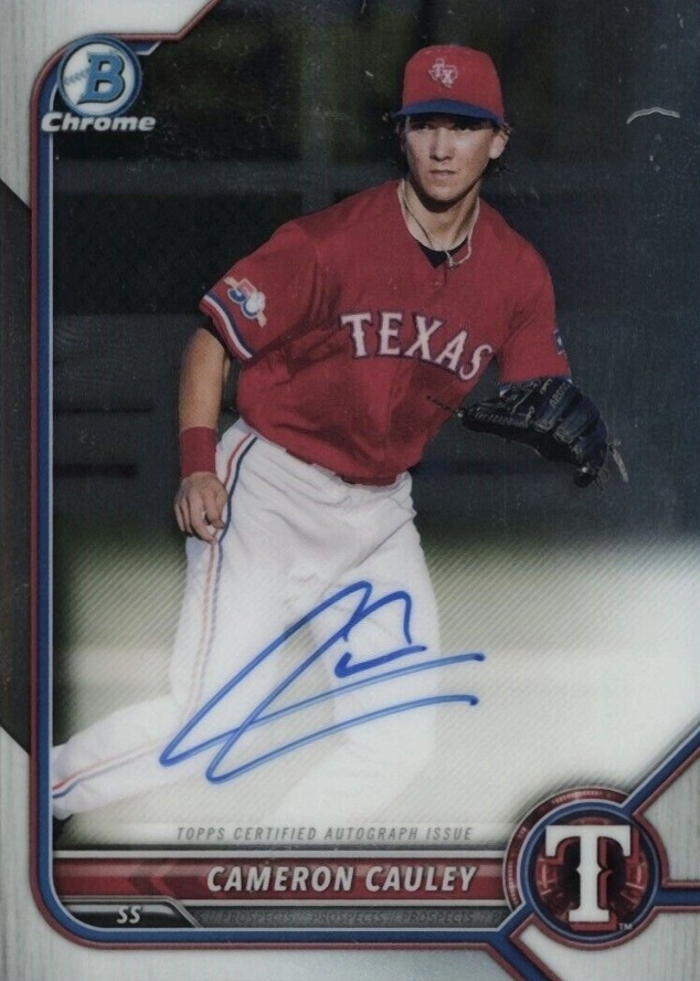 2022 Bowman Chrome Prospect Autographs Cameron Cauley #CPACCY Baseball Card