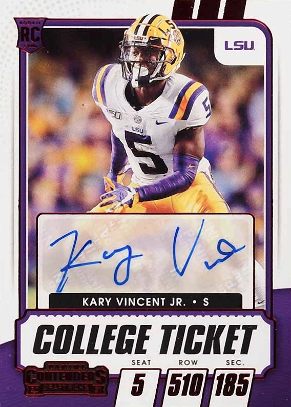 2021 Panini Contenders Draft Picks Kary Vincent Jr. #259 Football Card