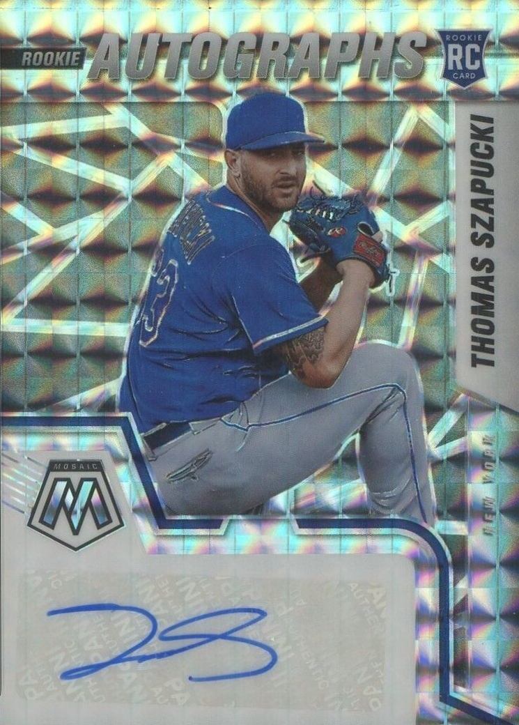 2022 Panini Mosaic Rookie Autographs Thomas Szapucki #RAMSZ Baseball Card