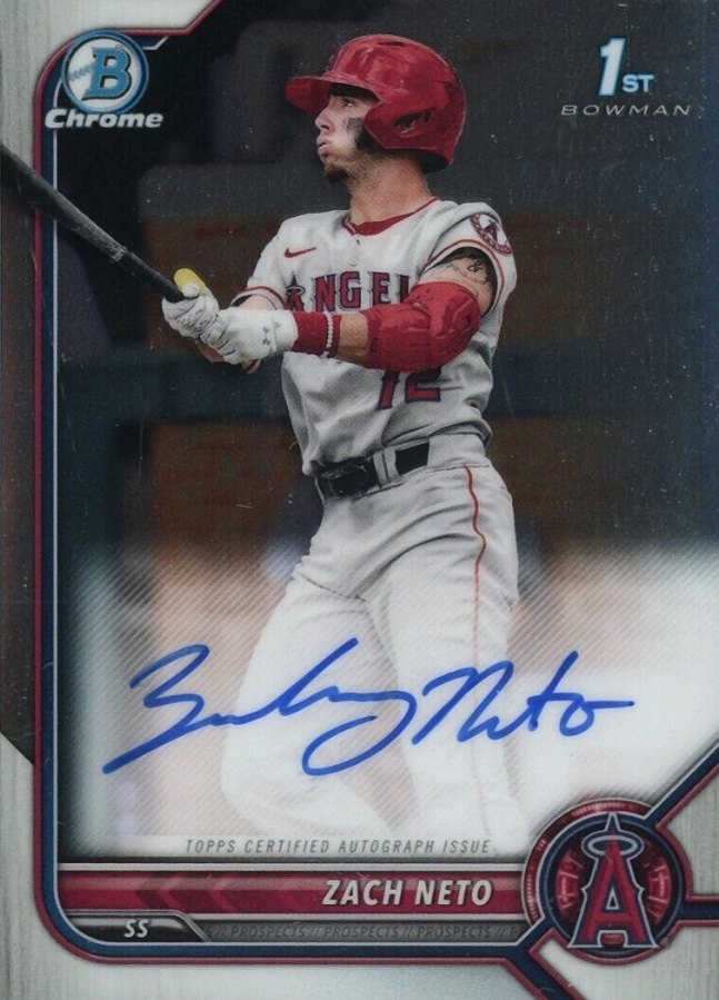 2022 Bowman Draft Chrome Draft Pick Autographs Zach Neto #CDAZN Baseball Card