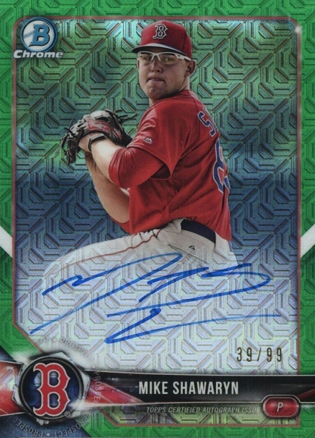 2018 Bowman Mega Box Chrome Mega Autographs Mike Shawaryn #MS Baseball Card