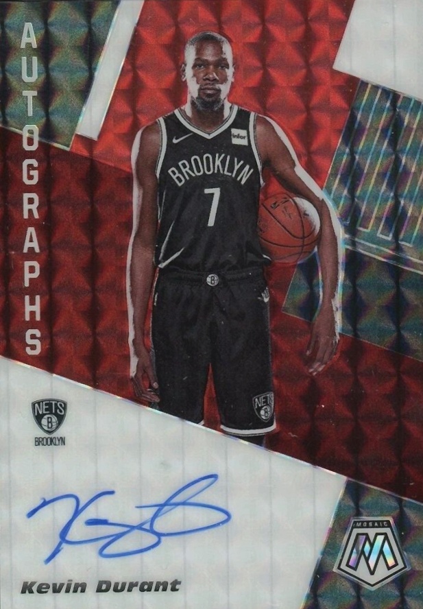 2019 Panini Mosaic Autographs Mosaic Kevin Durant #AMKDR Basketball Card