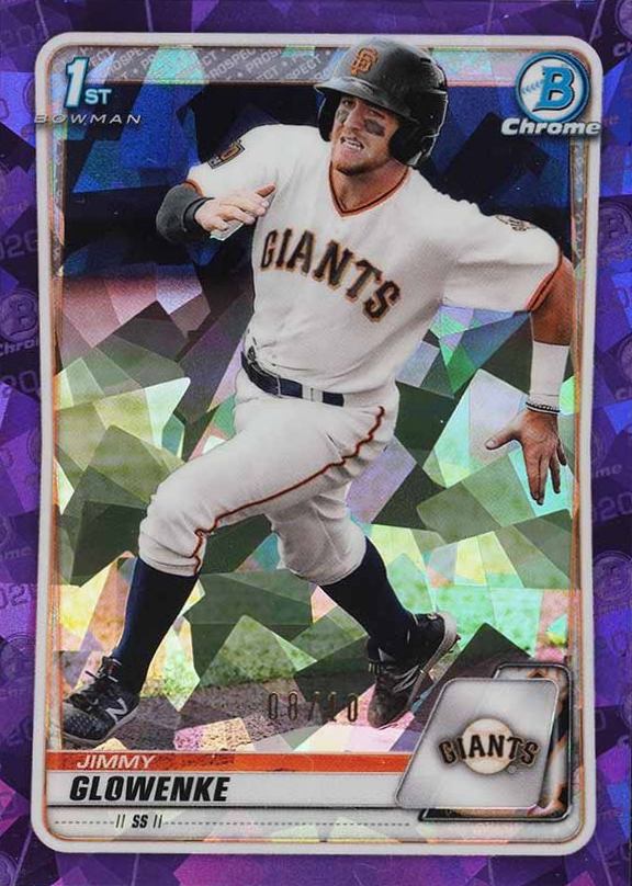 2020 Bowman Draft Chrome Sapphire Edition Jimmy Glowenke #BD35 Baseball Card