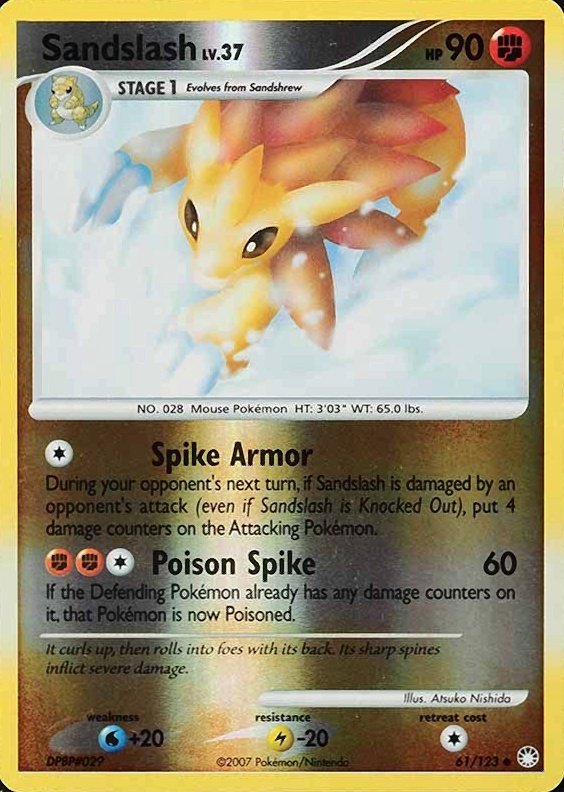 2007 Pokemon Diamond & Pearl Mysterious Treasures Sandslash-Reverse Foil #61 TCG Card