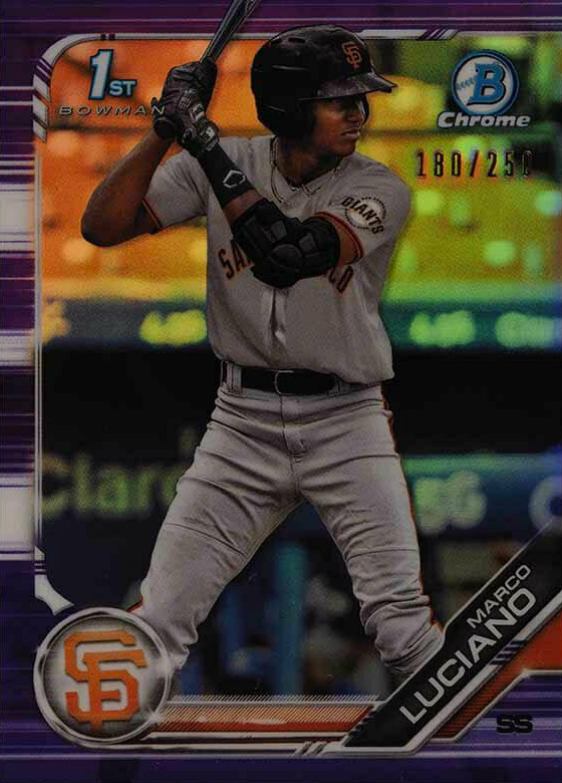 2019 Bowman Prospects Chrome Marco Luciano #82 Baseball Card