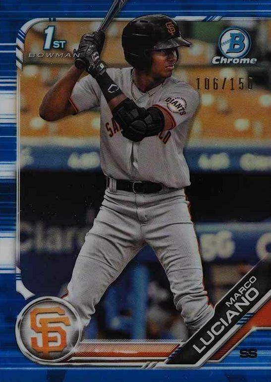 2019 Bowman Prospects Chrome Marco Luciano #82 Baseball Card