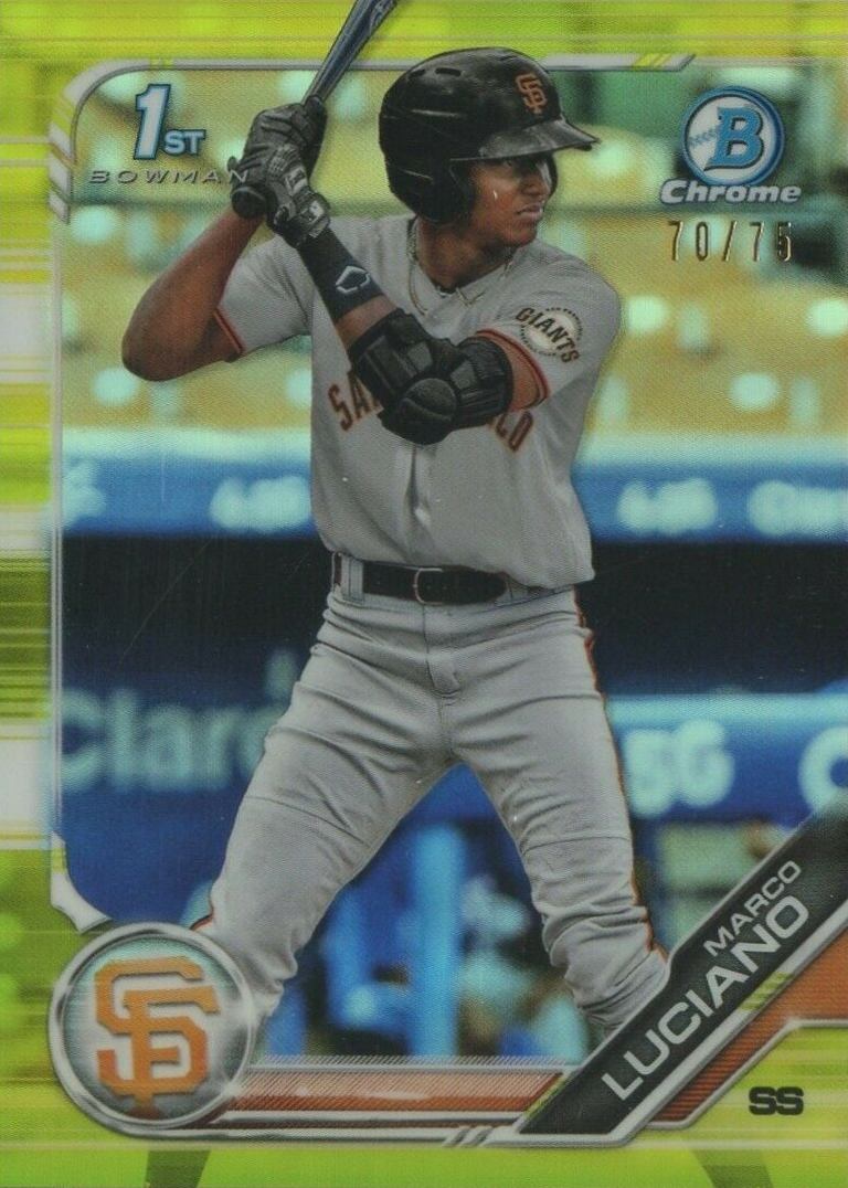 2019 Bowman Chrome Prospects Marco Luciano #BCP82 Baseball Card