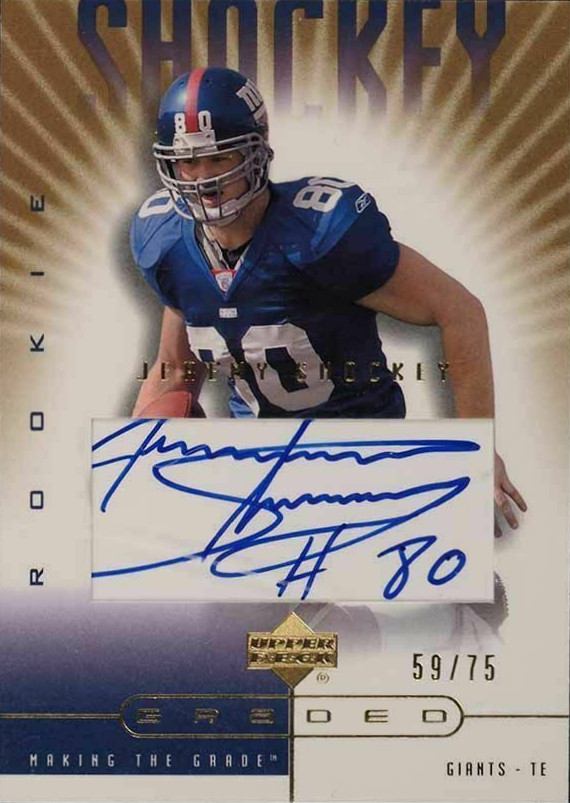 2002 Upper Deck Graded Jeremy Shockey #182 Football Card