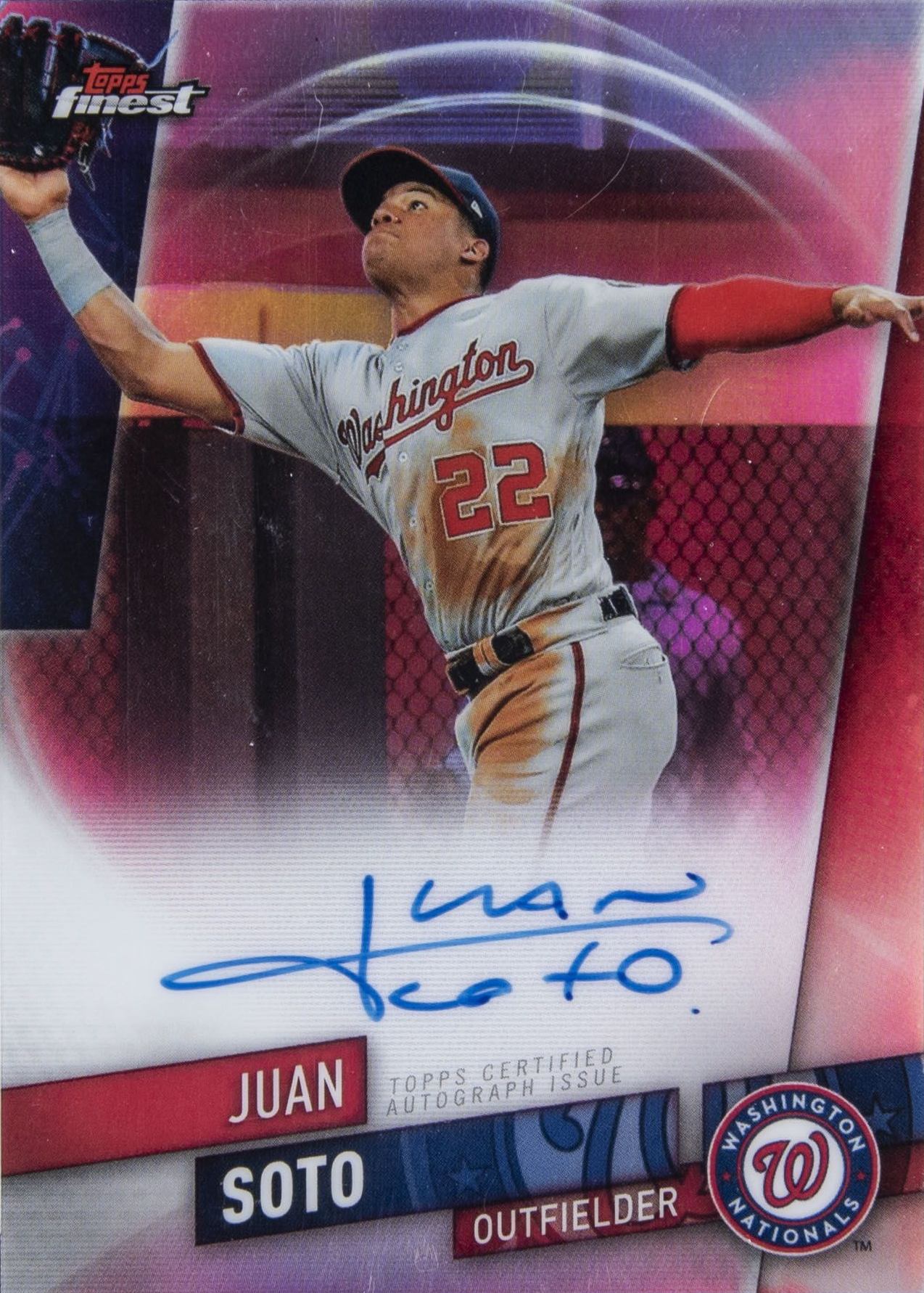 2019 Finest Autographs Juan Soto #FA-JS Baseball Card