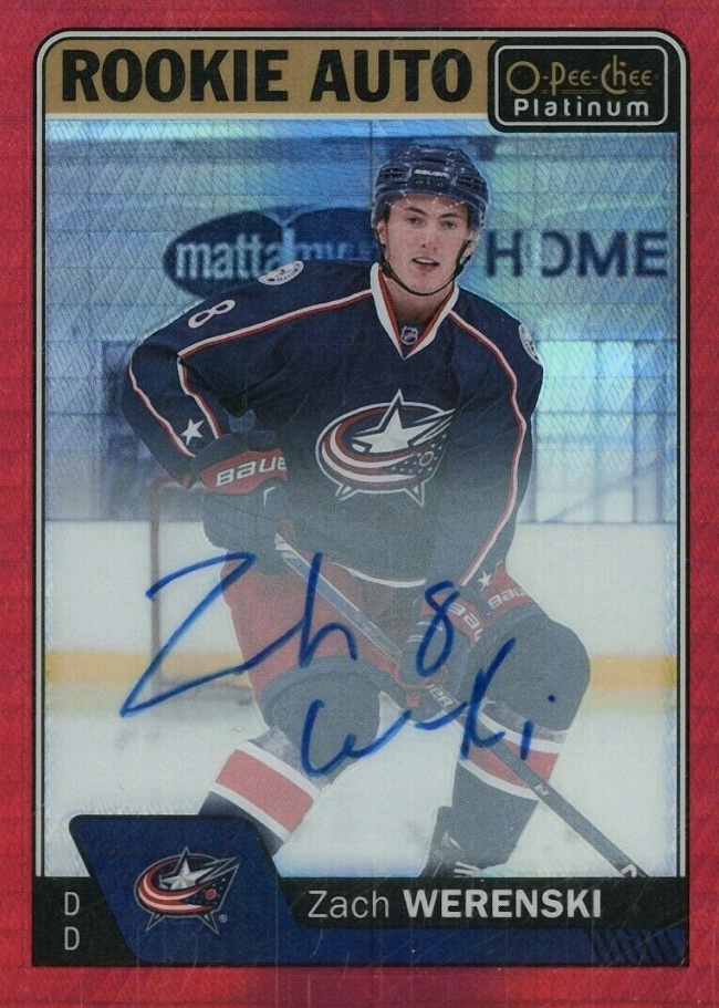 2016 O-Pee-Chee Platinum Rookie Autographs Zach Werenski #RZW Hockey Card