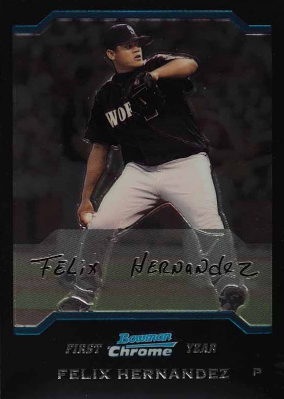 2004 Bowman Chrome Draft Picks Felix Hernandez #150 Baseball Card