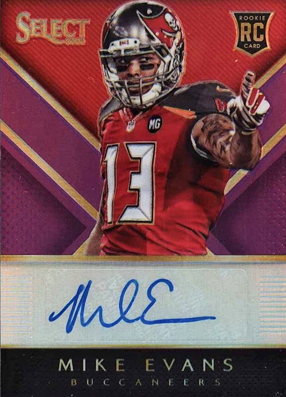 2014 Panini Select Rookie Autograph Mike Evans #RAME Football Card