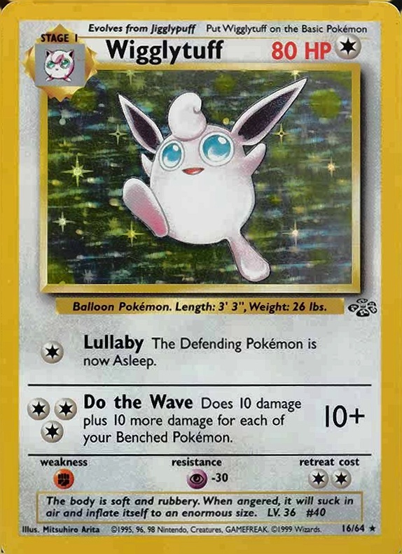 1999 Pokemon Jungle WigglyTuff-Holo #16 TCG Card