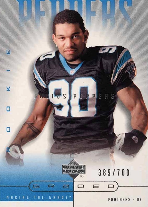 2002 Upper Deck Graded Julius Peppers #145 Football Card