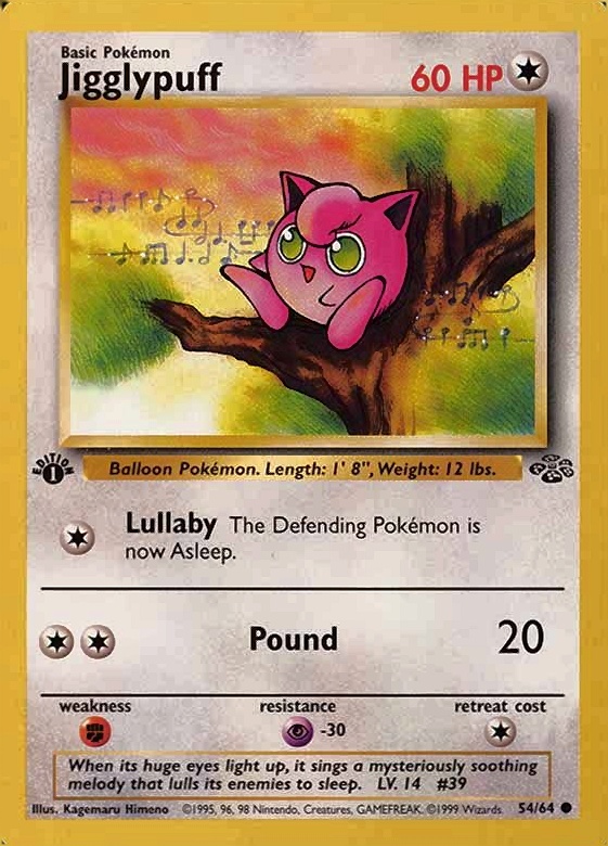 1999 Pokemon Jungle Jigglypuff #54 TCG Card