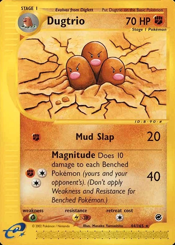 2002 Pokemon Expedition Dugtrio #44 TCG Card