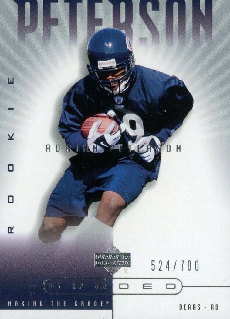 2002 Upper Deck Graded Adrian Peterson #99 Football Card