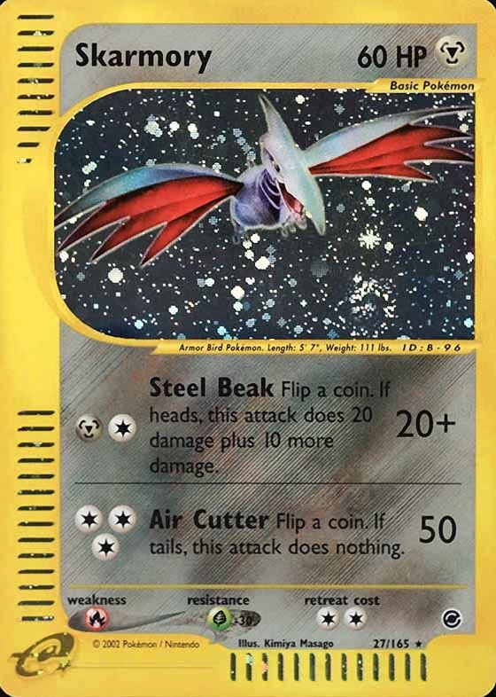 2002 Pokemon Expedition Skarmory-Holo #27 TCG Card