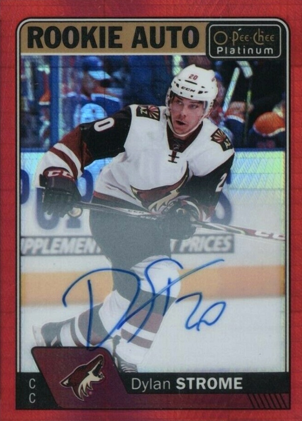 2016 O-Pee-Chee Platinum Rookie Autographs Dylan Strome #RST Hockey Card