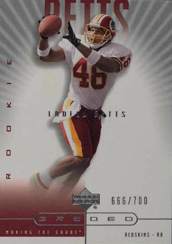 2002 Upper Deck Graded Ladell Betts #119 Football Card