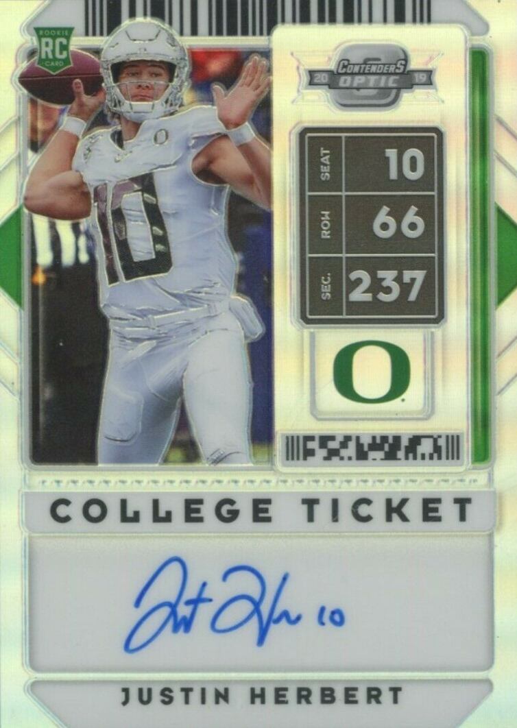 2020 Panini Contenders Draft Picks Justin Herbert #102 Football Card