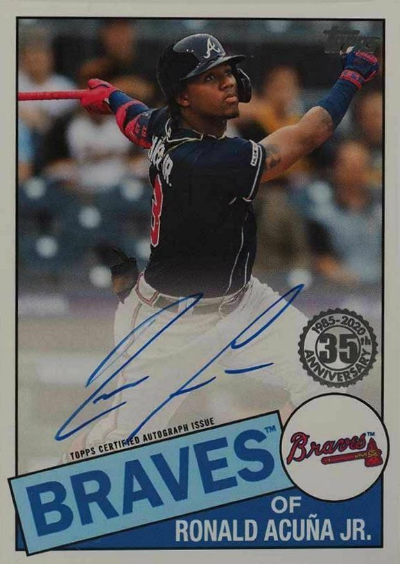 2020 Topps 1985 Topps 35th Anniversary Autographs Ronald Acuna Jr. #85ARAC Baseball Card