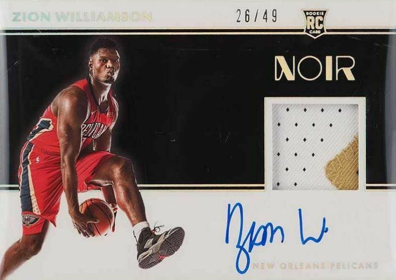 2019 Panini Noir Zion Williamson #368 Basketball Card