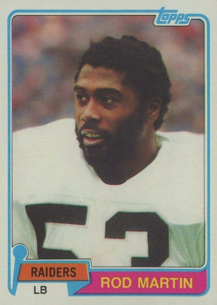 1981 Topps Rod Martin #487 Football Card