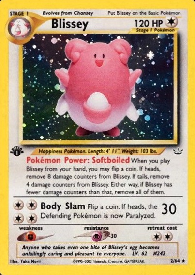 2001 Pokemon Neo Revelation 1st Edition Blissey-Holo #2 TCG Card