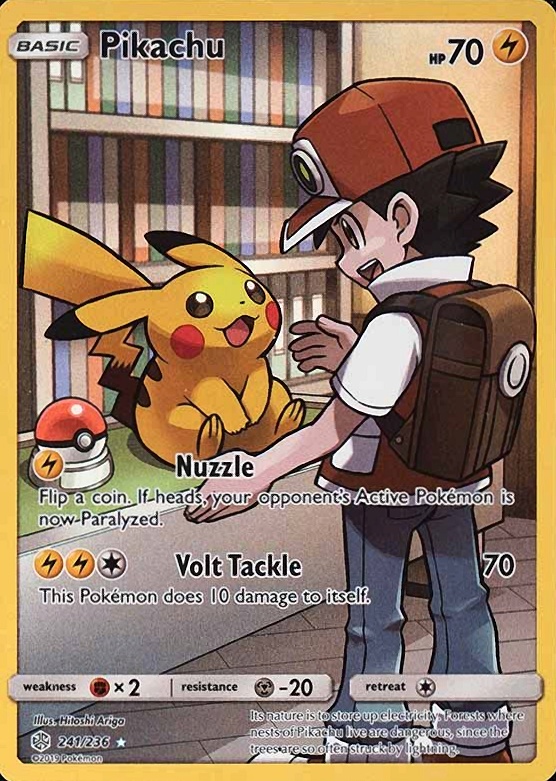 2019 Pokemon Sun & Moon Cosmic Eclipse  Full Art/Pikachu #241 TCG Card