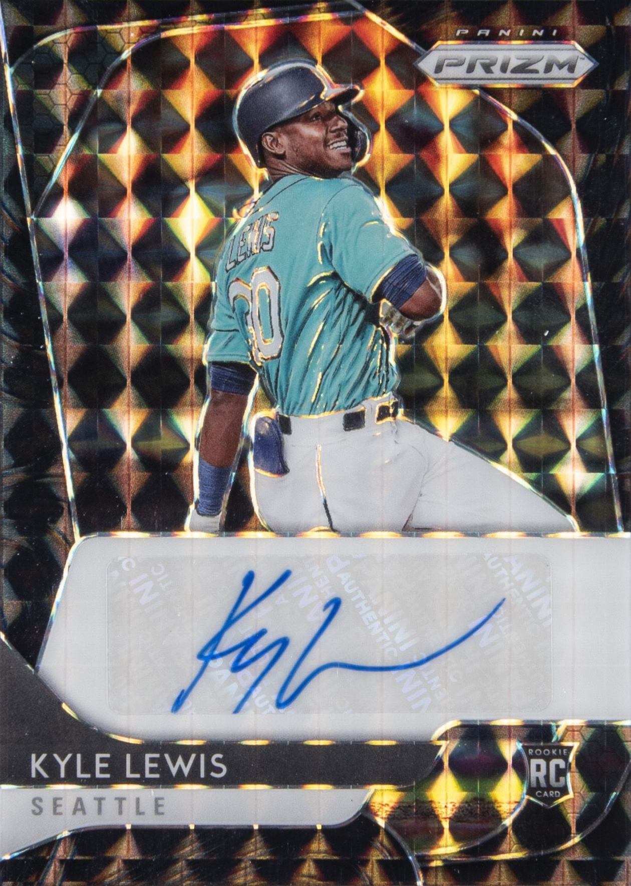 2020 Panini Prizm Rookie Autographs Kyle Lewis #RAKL Baseball Card