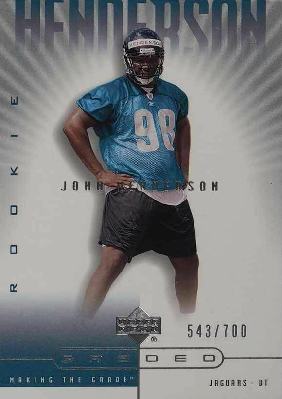 2002 Upper Deck Graded John Henderson #117 Football Card