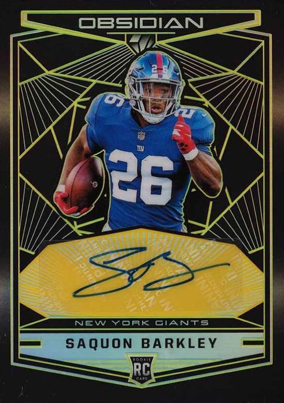 2018 Panini Obsidian Rookie Autographs Saquon Barkley #RKASB Football Card