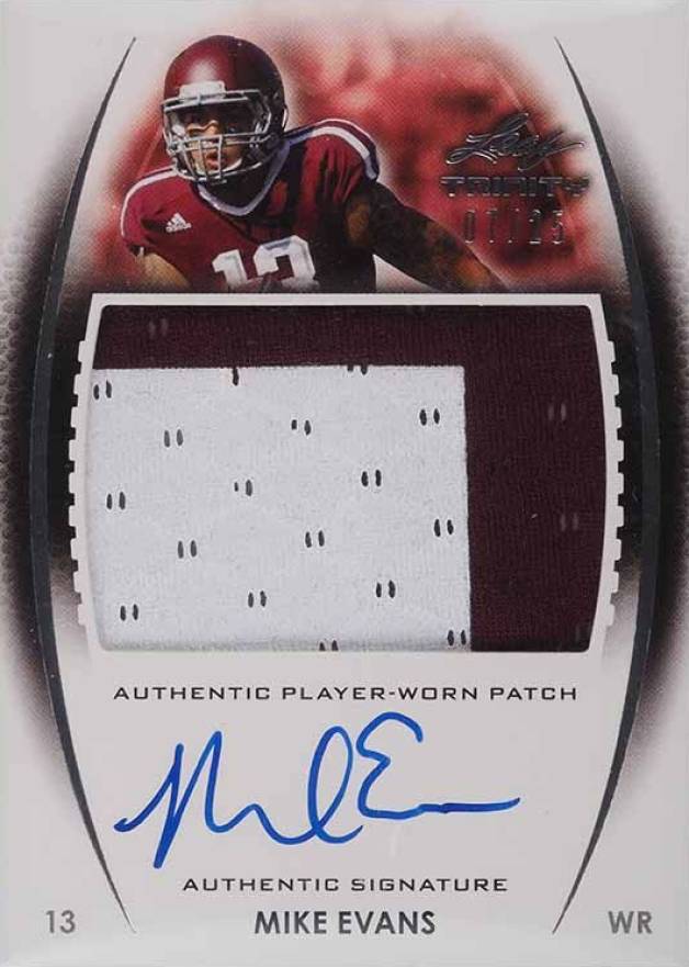 2014 Leaf Trinity Patch Autograph Mike Evans #DPME1 Football Card